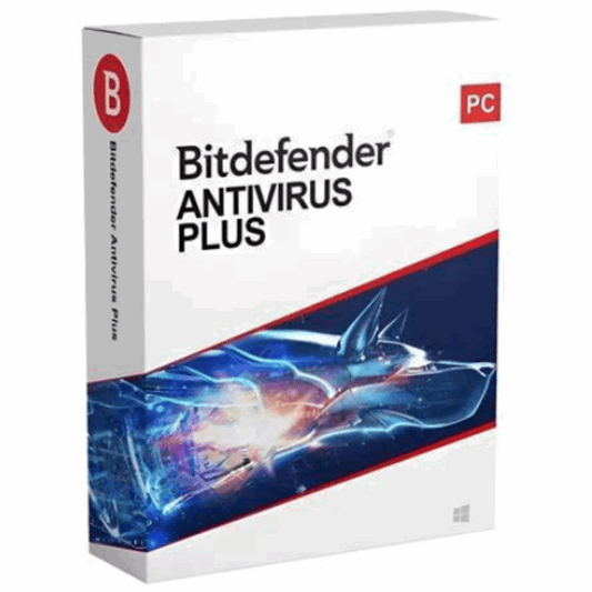 Bitdefender Antivirus Plus software interface displaying advanced security features for PC protection.