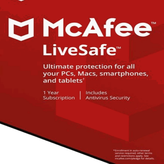 Mcafee Livesafe license or 1 Year