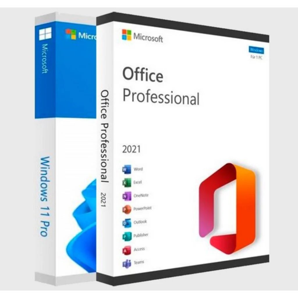 Office 2021 Pro Plus 32/64 Bit + Windows 11 Pro (2 license pack)