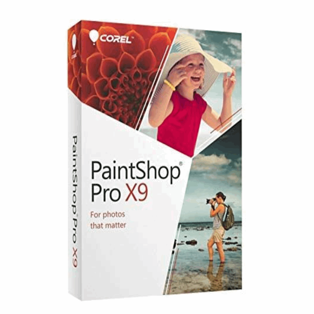 Corel PaintShop Pro X9 editing workspace with advanced tools for professional photo enhancement and retouching.