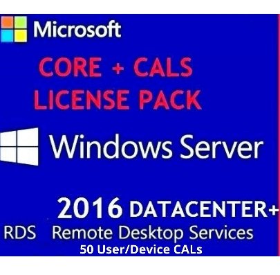 Server 2016 Datacenter + 50 User Cals + 50 Device Cals - Software Shop