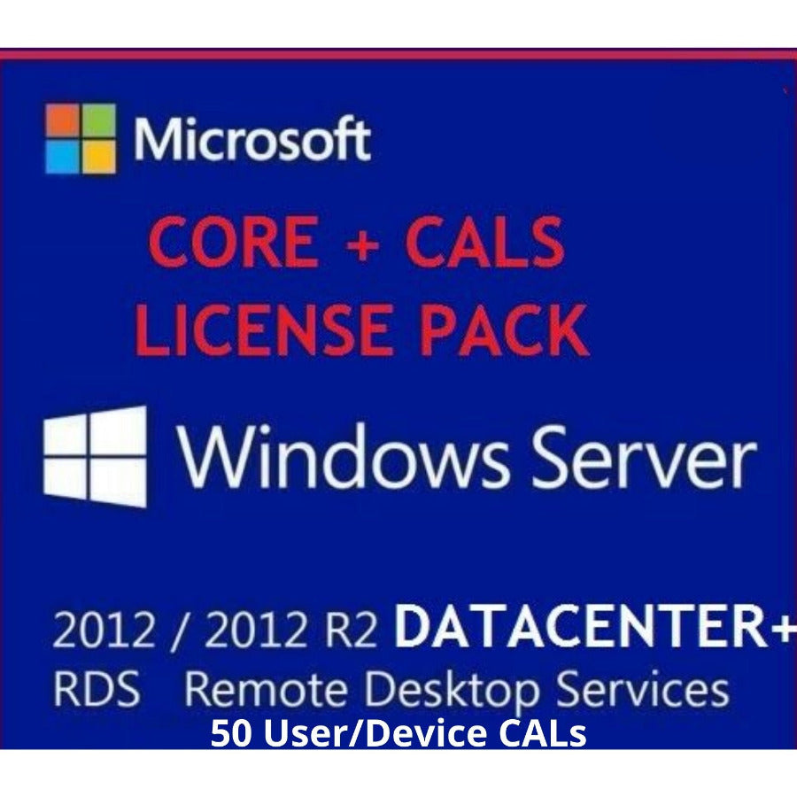 Windows Server 2012 R2 Datacenter + 50 User + 50 Device Cals - Software shop store