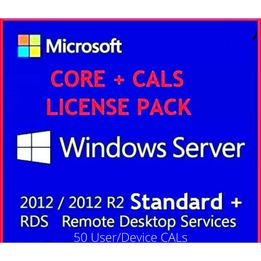 Windows Server 2012 R2 Standard + 50 User Cals + 50 Device Cals