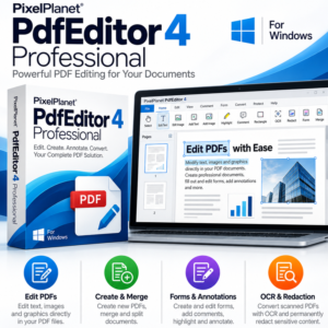 PixelPlanet PdfEditor 4 Professional for Windows with PDF editing tools