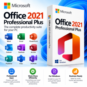 Microsoft Office 2021 Professional Plus for Windows with Word, Excel, PowerPoint, Outlook and other Office applications