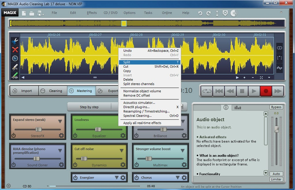 MAGIX Audio Cleaning Lab audio restoration and noise reduction software